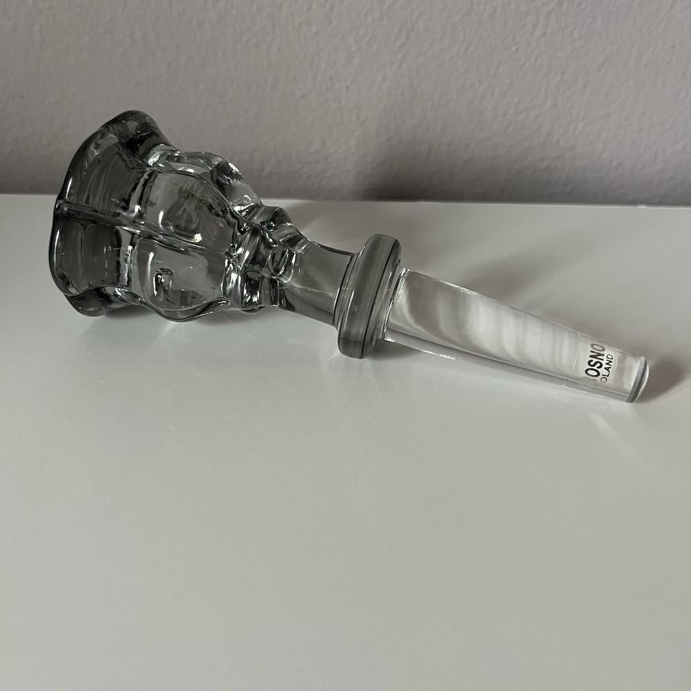 Krosno Poland Glass Replacement Stopper For Decanter, Stopper Only Lt Gray